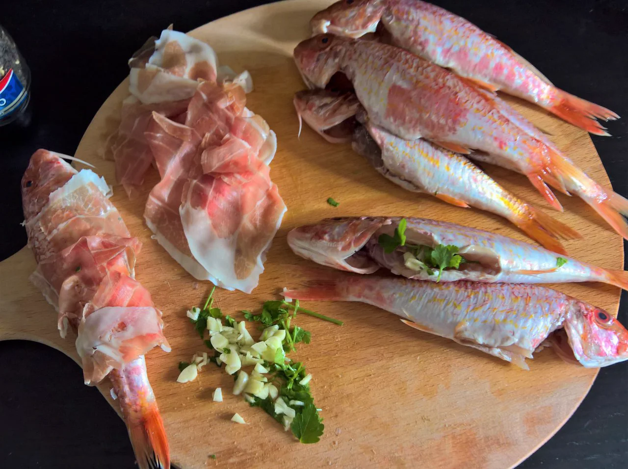 triglie al prosciutto